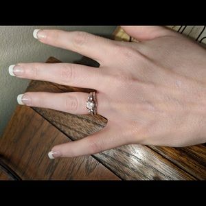 Solid Rose Gold Wedding Set